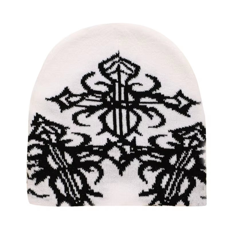 Q0KE Slouchy Cotton Winter Warm Skull Cap Knitted Beanie Y2K Accessories Unisex Skull Cap Ski Cycling Outdoor