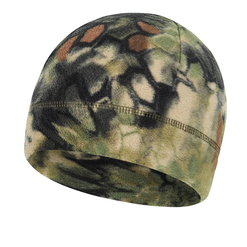 Camouflage Beanie Hat Soft Polar Fleece Caps for Autumn Winter Men Outdoor Keep Warm Ear Protected Melon Street Cap Women Hats