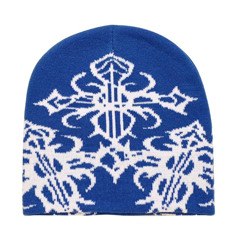 Q0KE Slouchy Cotton Winter Warm Skull Cap Knitted Beanie Y2K Accessories Unisex Skull Cap Ski Cycling Outdoor