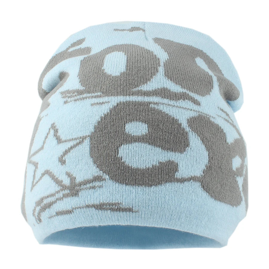 New Winter Beanie Hat Women Men Fashion Hip-Hop Cap Letter Paragraph Knitted Warm Skullies Beanies Outdoor Ski Caps Bonnet