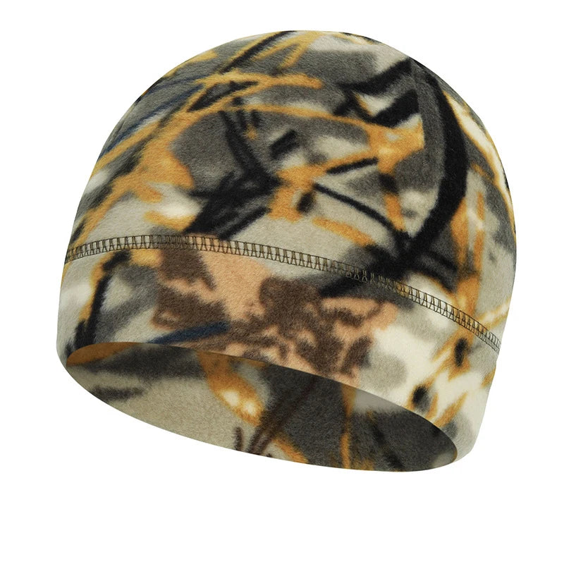 Camouflage Beanie Hat Soft Polar Fleece Caps for Autumn Winter Men Outdoor Keep Warm Ear Protected Melon Street Cap Women Hats
