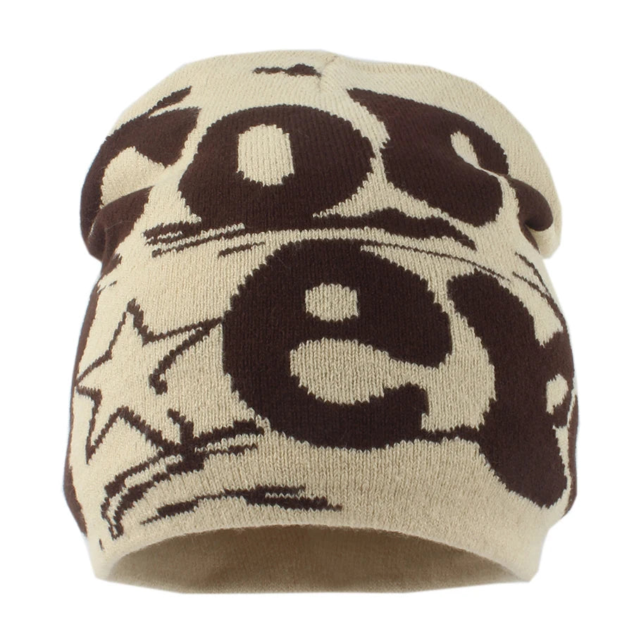 New Winter Beanie Hat Women Men Fashion Hip-Hop Cap Letter Paragraph Knitted Warm Skullies Beanies Outdoor Ski Caps Bonnet